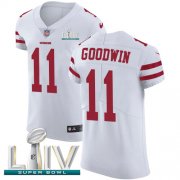 Wholesale Cheap Nike 49ers #11 Marquise Goodwin White Super Bowl LIV 2020 Men's Stitched NFL Vapor Untouchable Elite Jersey