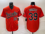 Cheap Men's Baltimore Orioles #39 Corbin Burnes Number Orange Cool Base Stitched Jersey