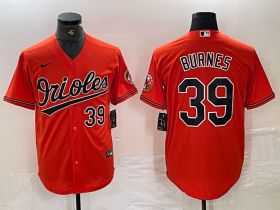 Cheap Men\'s Baltimore Orioles #39 Corbin Burnes Number Orange Cool Base Stitched Jersey