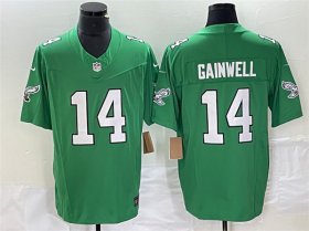 Wholesale Cheap Men\'s Philadelphia Eagles #14 Kenneth Gainwell Green 2023 F.U.S.E. Vapor Untouchable Football Stitched Jersey