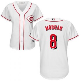 Wholesale Cheap Reds #8 Joe Morgan White Home Women\'s Stitched MLB Jersey