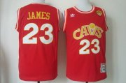 Wholesale Cheap Men's Cleveland Cavaliers #23 LeBron James 2015 The Finals CavFanatic Red Hardwood Classics Soul Swingman Throwback Jersey