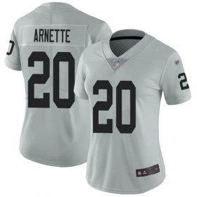 Wholesale Cheap Nike Raiders #20 Damon Arnette Silver Women\'s Stitched NFL Limited Inverted Legend Jersey