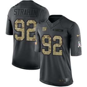Wholesale Cheap Nike Giants #92 Michael Strahan Black Youth Stitched NFL Limited 2016 Salute to Service Jersey