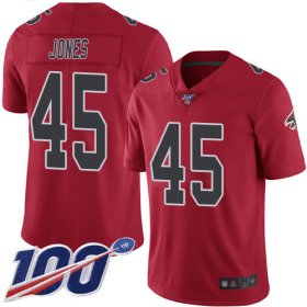 Wholesale Cheap Nike Falcons #45 Deion Jones Red Men\'s Stitched NFL Limited Rush 100th Season Jersey