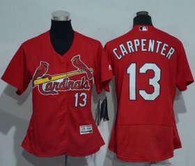 Wholesale Cheap Cardinals #13 Matt Carpenter Red Flexbase Authentic Women\'s Stitched MLB Jersey