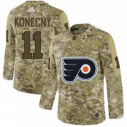Wholesale Cheap Adidas Flyers #11 Travis Konecny Camo Authentic Stitched NHL Jersey