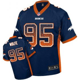 Wholesale Cheap Nike Broncos #95 Derek Wolfe Navy Blue Alternate Men\'s Stitched NFL Elite Drift Fashion Jersey