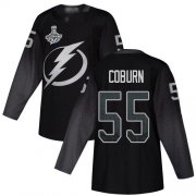 Cheap Adidas Lightning #55 Braydon Coburn Black Alternate Authentic 2020 Stanley Cup Champions Stitched NHL Jersey