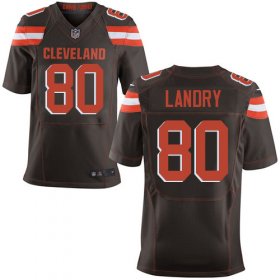 Wholesale Cheap Nike Browns #80 Jarvis Landry Brown Team Color Men\'s Stitched NFL Elite Jersey