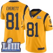 Wholesale Cheap Nike Rams #81 Gerald Everett Gold Super Bowl LIII Bound Men's Stitched NFL Limited Rush Jersey