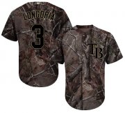 Wholesale Cheap Rays #3 Evan Longoria Camo Realtree Collection Cool Base Stitched Youth MLB Jersey
