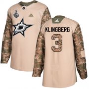 Wholesale Cheap Adidas Stars #3 John Klingberg Camo Authentic 2017 Veterans Day 2020 Stanley Cup Final Stitched NHL Jersey