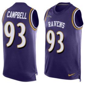 Wholesale Cheap Nike Ravens #93 Calais Campbell Purple Team Color Men\'s Stitched NFL Limited Tank Top Jersey