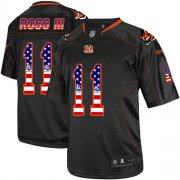 Wholesale Cheap Nike Bengals #11 John Ross III Black Men's Stitched NFL Elite USA Flag Fashion Jersey