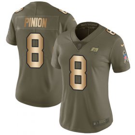 Wholesale Cheap Nike Buccaneers #8 Bradley Pinion Olive/Gold Women\'s Stitched NFL Limited 2017 Salute To Service Jersey