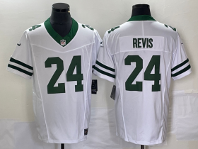 Wholesale Cheap Men\'s New York Jets #24 Darrelle Revis White 2023 F.U.S.E. Vapor Limited Throwback Stitched Football Jersey
