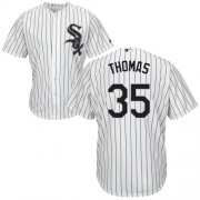 Wholesale Cheap White Sox #35 Frank Thomas White(Black Strip) Home Cool Base Stitched Youth MLB Jersey