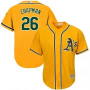 Wholesale Cheap Athletics #26 Matt Chapman Gold New Cool Base Stitched MLB Jersey