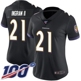 Wholesale Cheap Nike Ravens #21 Mark Ingram II Black Alternate Women\'s Stitched NFL 100th Season Vapor Limited Jersey