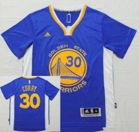 Wholesale Cheap Men\'s Golden State Warriors #30 Stephen Curry Revolution 30 Swingman 2014 New Blue Short-Sleeved Jersey