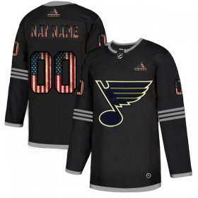 Wholesale Cheap St. Louis Blues Custom Adidas Men\'s Black USA Flag Limited NHL Jersey