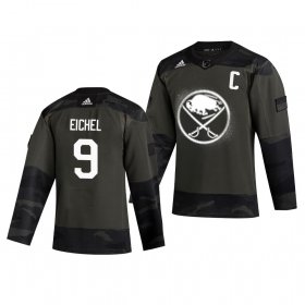 Wholesale Cheap Buffalo Sabres #9 Jack Eichel Adidas 2019 Veterans Day Men\'s Authentic Practice NHL Jersey Camo