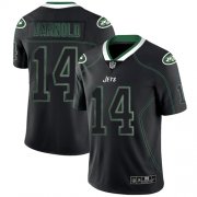 Wholesale Cheap Nike Jets #14 Sam Darnold Lights Out Black Men's Stitched NFL Limited Rush Jersey