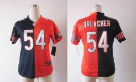 Wholesale Cheap Nike Bears #54 Brian Urlacher Navy Blue/Orange Women\'s Stitched NFL Elite Split Jersey