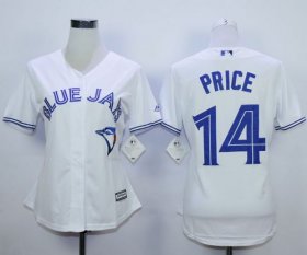 Wholesale Cheap Blue Jays #14 David Price White Home Women\'s Stitched MLB Jersey