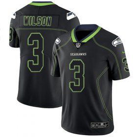 Wholesale Cheap Nike Seahawks #3 Russell Wilson Lights Out Black Men\'s Stitched NFL Limited Rush Jersey