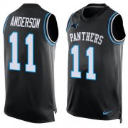 Wholesale Cheap Nike Panthers #11 Robby Anderson Black Team Color Men's Stitched NFL Limited Tank Top Jersey