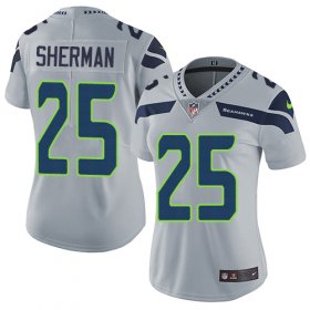 Wholesale Cheap Nike Seahawks #25 Richard Sherman Grey Alternate Women\'s Stitched NFL Vapor Untouchable Limited Jersey