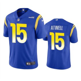Wholesale Cheap Men\'s Los Angeles Rams #15 Tutu Atwell Royal Vapor Untouchable Limited Stitched Football Jersey