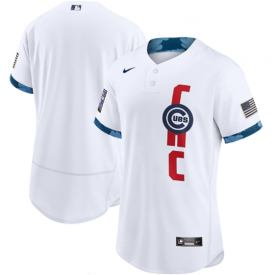 Wholesale Cheap Men\'s Chicago Cubs Blank 2021 White All-Star Flex Base Stitched MLB Jersey