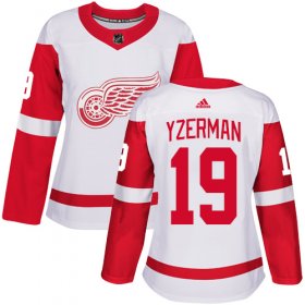 Wholesale Cheap Adidas Red Wings #19 Steve Yzerman White Road Authentic Women\'s Stitched NHL Jersey