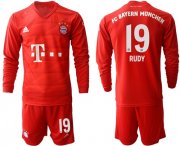 Wholesale Cheap Bayern Munchen #19 Rudy Home Long Sleeves Soccer Club Jersey