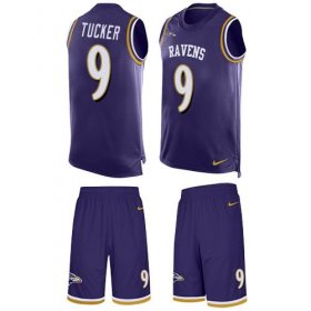 Wholesale Cheap Nike Ravens #9 Justin Tucker Purple Team Color Men\'s Stitched NFL Limited Tank Top Suit Jersey