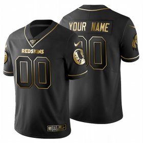 Wholesale Cheap Washington Redskins Custom Men\'s Nike Black Golden Limited NFL 100 Jersey