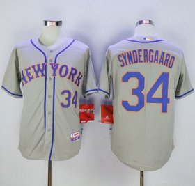 Wholesale Cheap Mets #34 Noah Syndergaard Grey Road Cool Base Stitched MLB Jersey