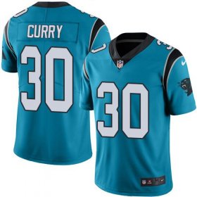 Wholesale Cheap Nike Panthers #30 Stephen Curry Blue Men\'s Stitched NFL Limited Rush Jersey