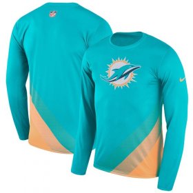 Wholesale Cheap Men\'s Miami Dolphins Nike Aqua Sideline Legend Prism Performance Long Sleeve T-Shirt