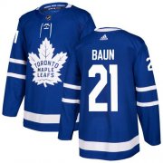 Wholesale Cheap Adidas Maple Leafs #21 Bobby Baun Blue Home Authentic Stitched NHL Jersey
