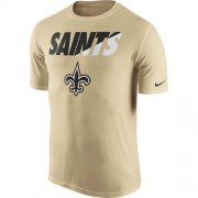 Wholesale Cheap Men's New Orleans Saints Nike Gold Legend Staff Practice Performance T-Shirt