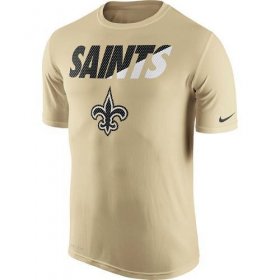 Wholesale Cheap Men\'s New Orleans Saints Nike Gold Legend Staff Practice Performance T-Shirt