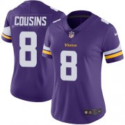 Wholesale Cheap Nike Vikings #8 Kirk Cousins Purple Team Color Women's Stitched NFL Vapor Untouchable Limited Jersey