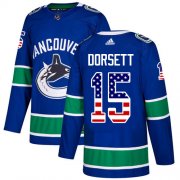 Wholesale Cheap Adidas Canucks #15 Derek Dorsett Blue Home Authentic USA Flag Youth Stitched NHL Jersey