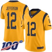 Wholesale Cheap Nike Rams #12 Van Jefferson Gold Men's Stitched NFL Limited Rush 100th Season Jersey