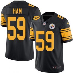 Wholesale Cheap Nike Steelers #59 Jack Ham Black Men\'s Stitched NFL Limited Rush Jersey