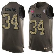 Wholesale Cheap Nike Buccaneers #34 Mike Edwards Green Men's Stitched NFL Limited Salute To Service Tank Top Jersey